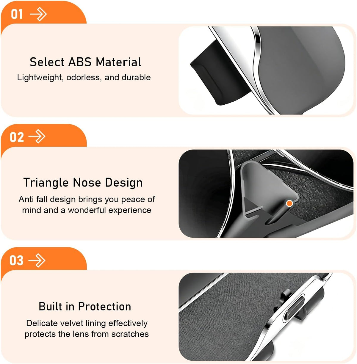 Car Visor Sunglass Holder, ABS Anti-scratch Eyeglasses Protection Case, Multi-function One-press Open Storage Box, Sun Visor Organizer Accessory for Most SUVs Sedans Trucks (Gray)