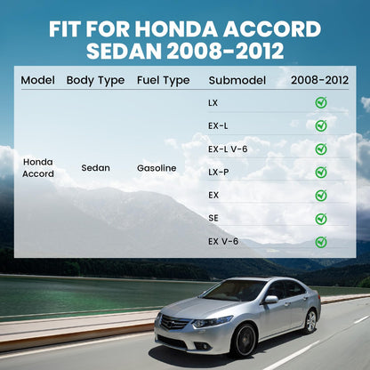 LASFIT Floor Mats for Honda Accord 2008-2012 (Fit Sedan, NOT for Coupe)