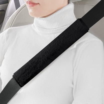 LACDL Extra Long Seatbelt Covers Super Soft Furry for Adults Kids Women & Men, Thick Plush Full Car Seat Belt Cushion, Fluffy Shoulder Pad Protector, Auto Interior Accessories, 1pc, Off White, 15.5in