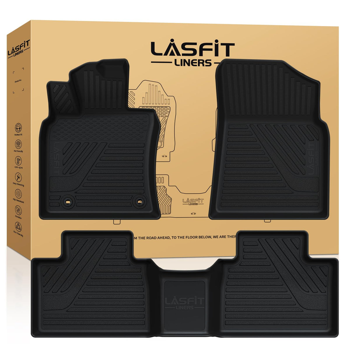 LASFIT Floor Mats for Toyota 4Runner 2013-2024 & for Lexus GX460 2014-2023