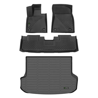 Floor Mats Custom for Toyota Corolla 2009-2013 All Weather Protection TPE Heavy Duty Non-Slip Automotive Floor Liners Fits Front& 2nd Row Full Set Accessories, Black