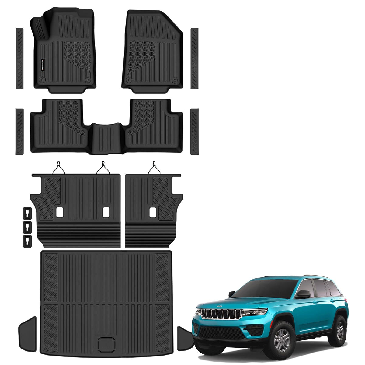 All Weather Floor Mats Full Sets for 2015-2020 Chevy Chevrolet Suburban