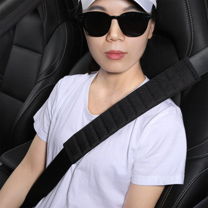 HighnessHwoo Car Seatbelt Covers Cushion Shoulder Pads Protector Sleeve for Adults, Auto Extra Long Seat Belt Strap Cover Decorations for Women, Kids, Honda, Trucks Accessories, 1pc, 15.5in, Black