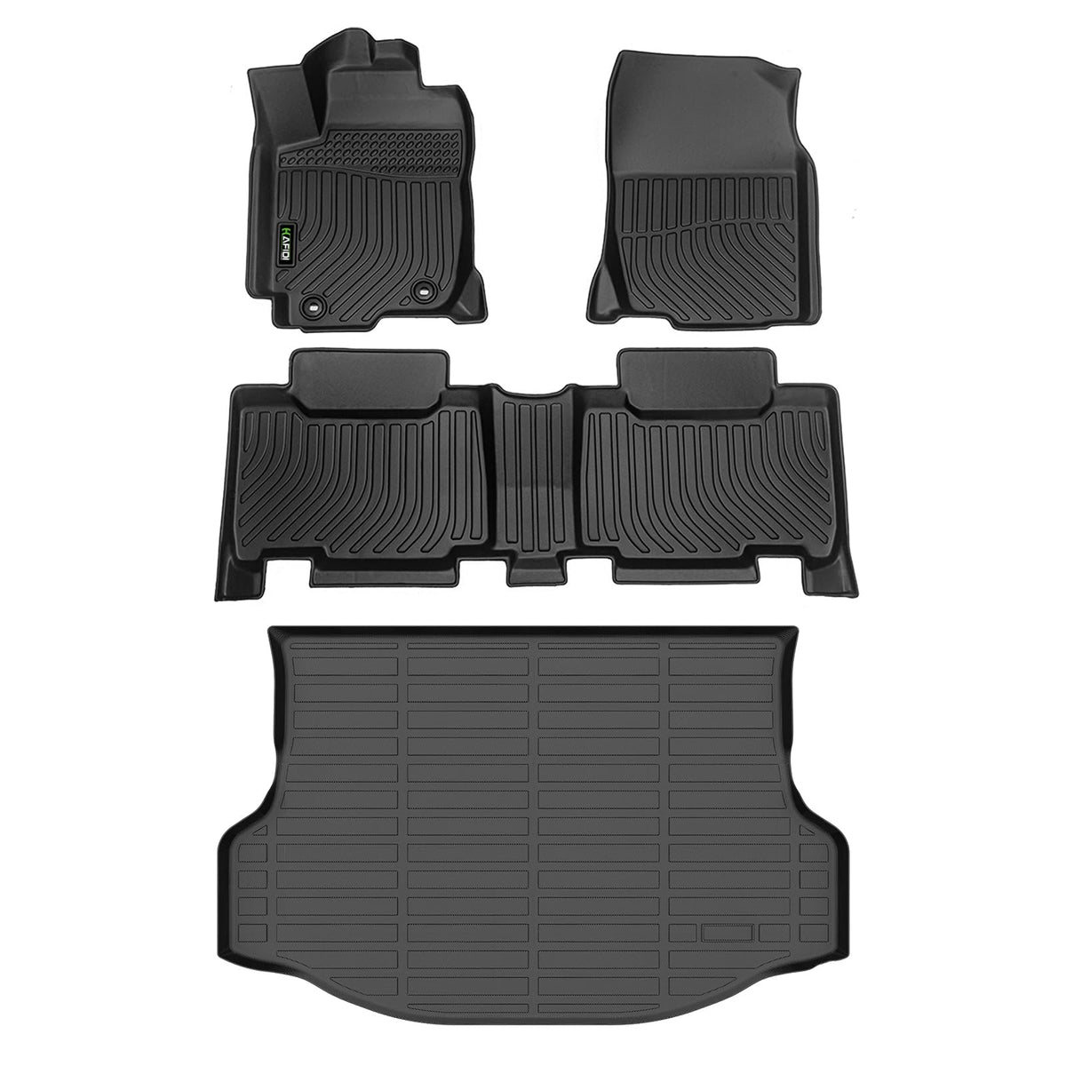Floor Mats Custom for Toyota Corolla 2009-2013 All Weather Protection TPE Heavy Duty Non-Slip Automotive Floor Liners Fits Front& 2nd Row Full Set Accessories, Black