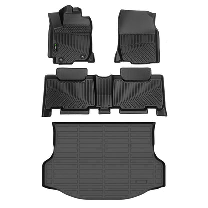Floor Mats Custom for Toyota Corolla 2009-2013 All Weather Protection TPE Heavy Duty Non-Slip Automotive Floor Liners Fits Front& 2nd Row Full Set Accessories, Black