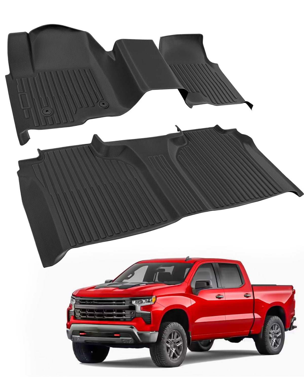 Car Floor Mats for Toyota Prius 2010-2015, 4PCS TPE Car Mats & Trunk Liner