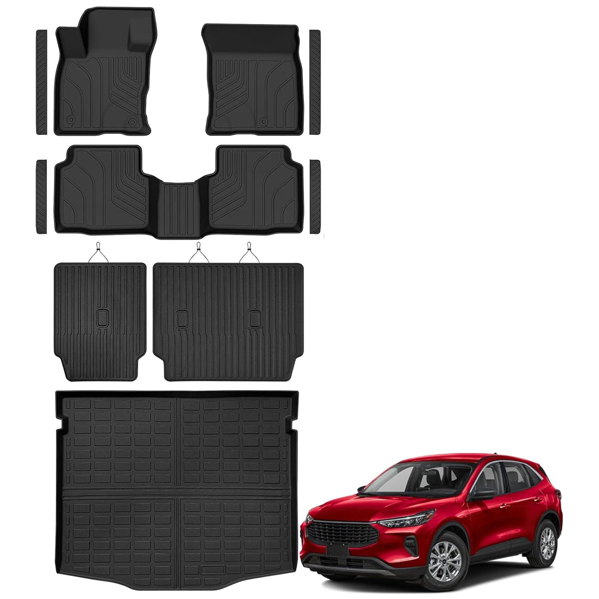 Floor Mats & Cargo Liner for 2022-2026 Jeep Wagoneer 8 Passenger (Non L/S)