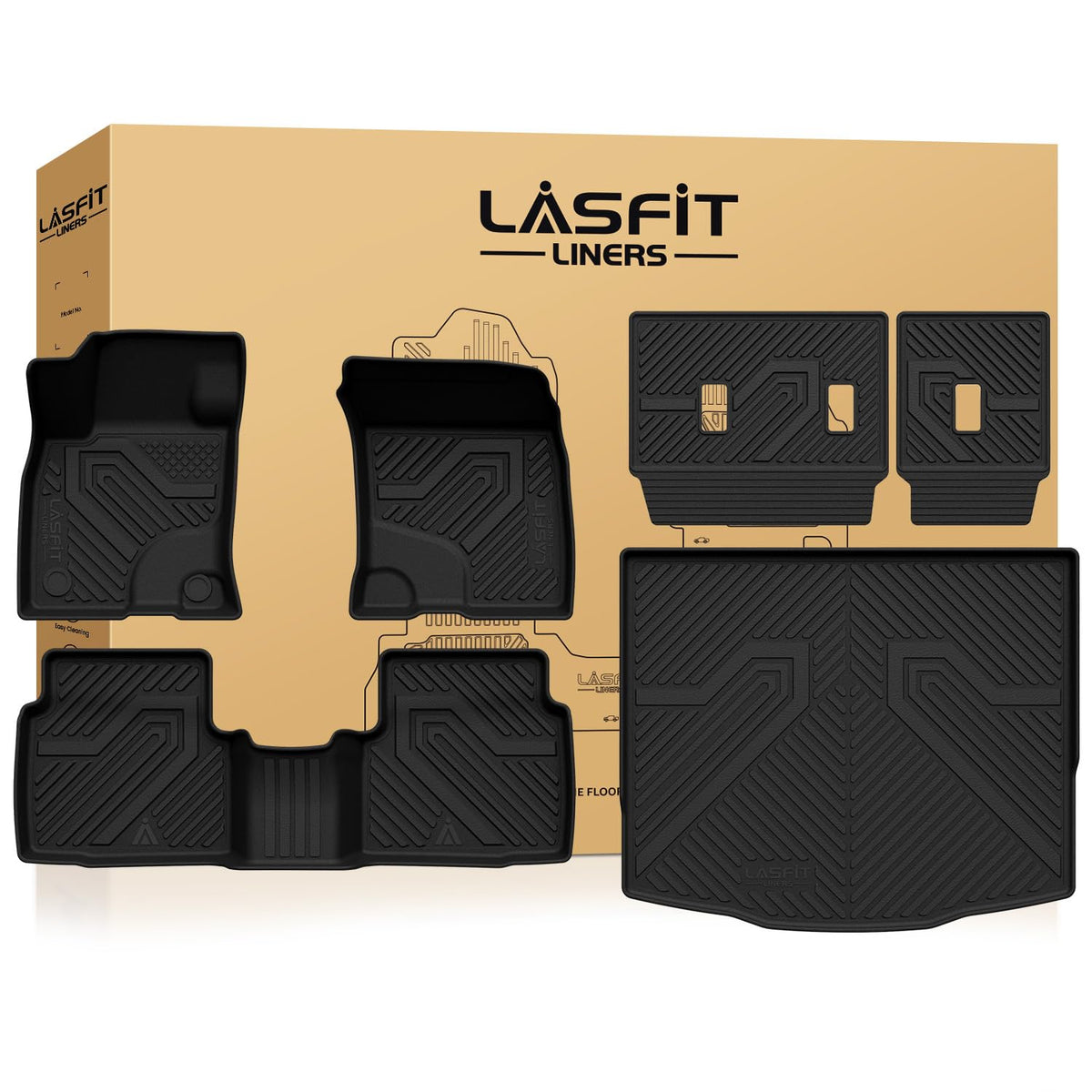 LASFIT Floor Mats for Ford F250 F350 F450 1999-2007 Crew Cab Carpet Floor