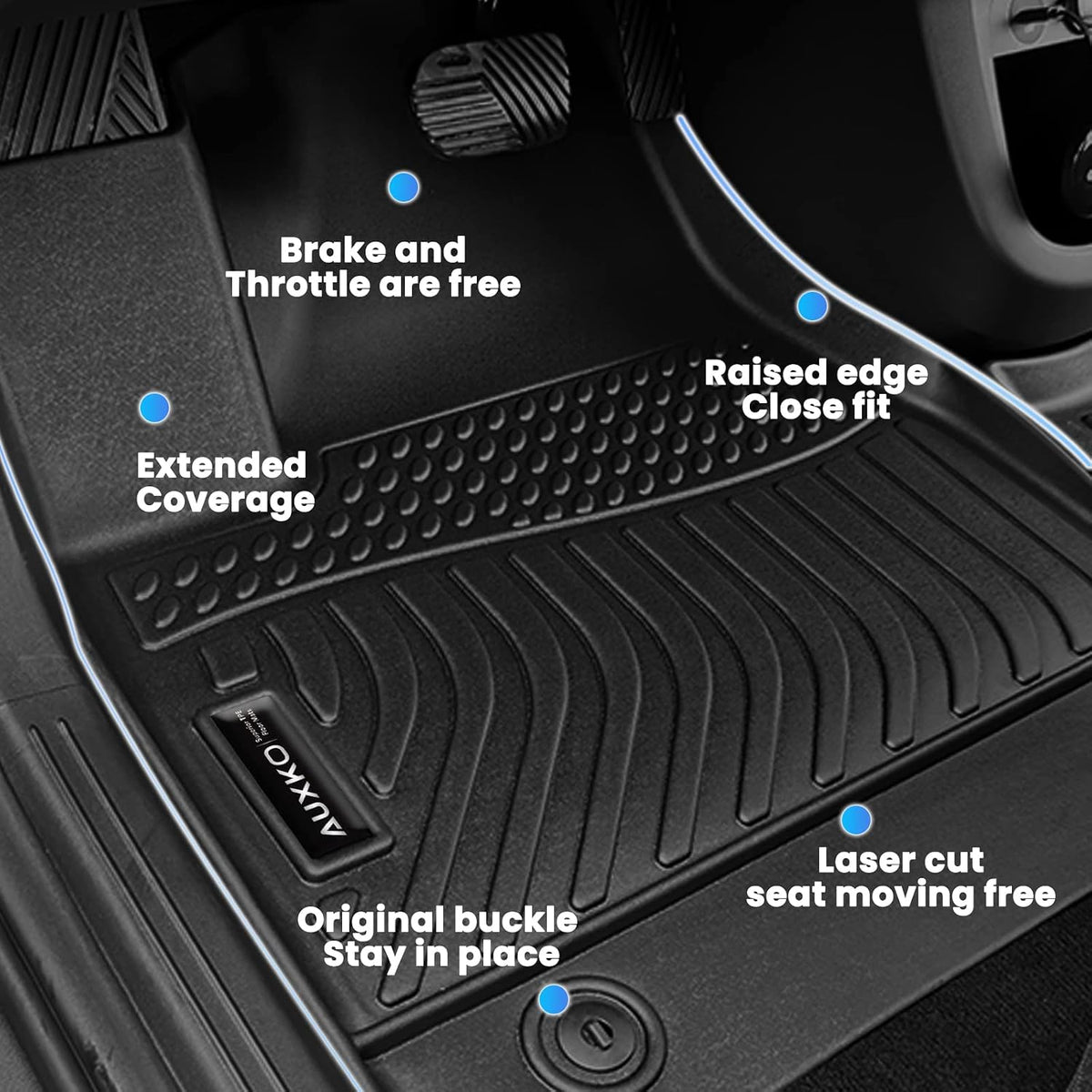 AUXKO All Weather Floor Mats for Honda Accord Sedan 2013-2017