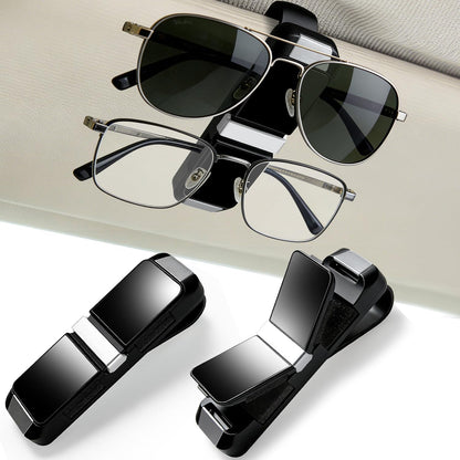 Dsycar 2 Pack Sunglasses Holder for Car, Double Holder Visor Sunglass Clip