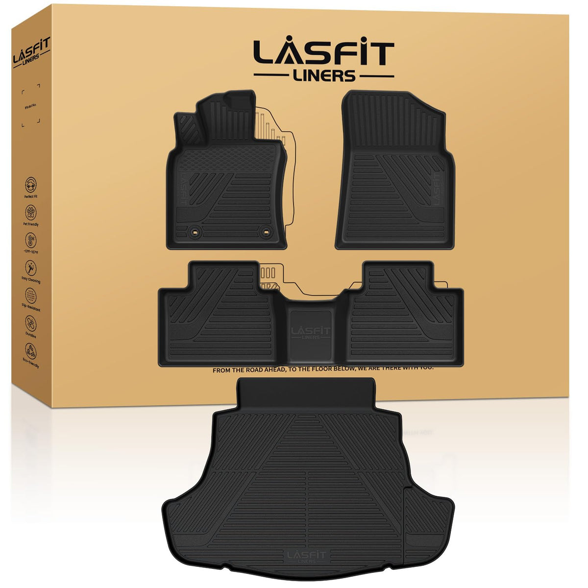 LASFIT Floor Mats for Toyota 4Runner 2013-2024 & for Lexus GX460 2014-2023