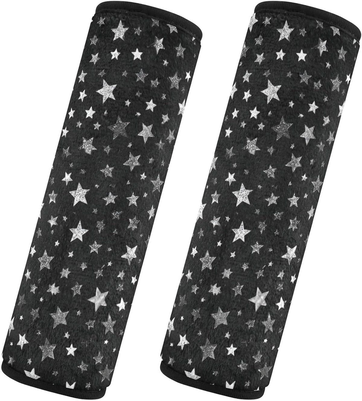 2 Pack Sparkly Silver Stars Seatbelt Covers Seat Belt Cover Pad for Adults Boys Girls Car Seat Strap Covers Pads Cushion Universal Shoulder Strap Pad Protector for Backpack Camera Bag 10x7.7Inch