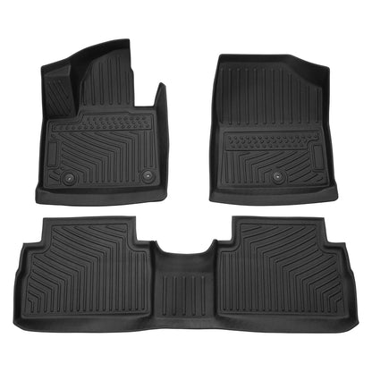 Powerty Floor Mats for 2019-2024 2025 Toyota RAV4 Accessories All Weather Floor Liner 3D TPO 1st & 2nd Row Floor Mat Heavy-Duty Floor Liners(FIT All Models)