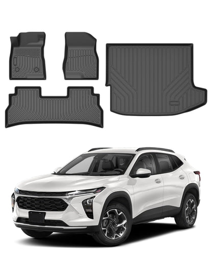 Powerty Floor Mats for 2019-2024 2025 Toyota RAV4 Accessories All Weather Floor Liner 3D TPO 1st & 2nd Row Floor Mat Heavy-Duty Floor Liners(FIT All Models)