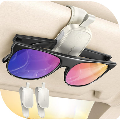 JOYROOM Magnetic Leather Sunglass Holder for Car Visor - Pink