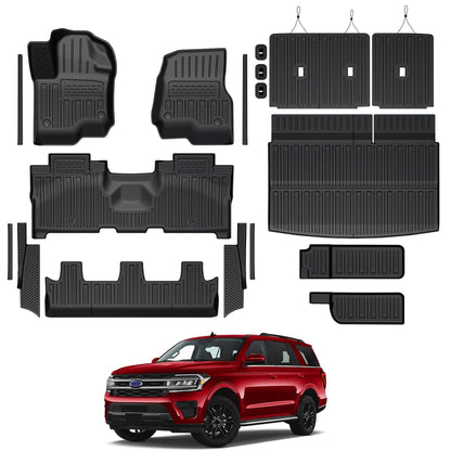 Floor Mats for 2018-2024 Ford Expedition 7-Seat Accessories