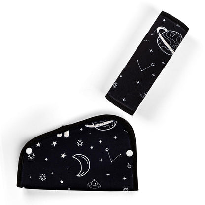 Kids Seat Belt Cover Pads, Pea Pod Children Universal Shoulder & Belly Protective Padding, Breathable Car Seat Strap Cushion Covers for Boys Girls (Floral&Bows)