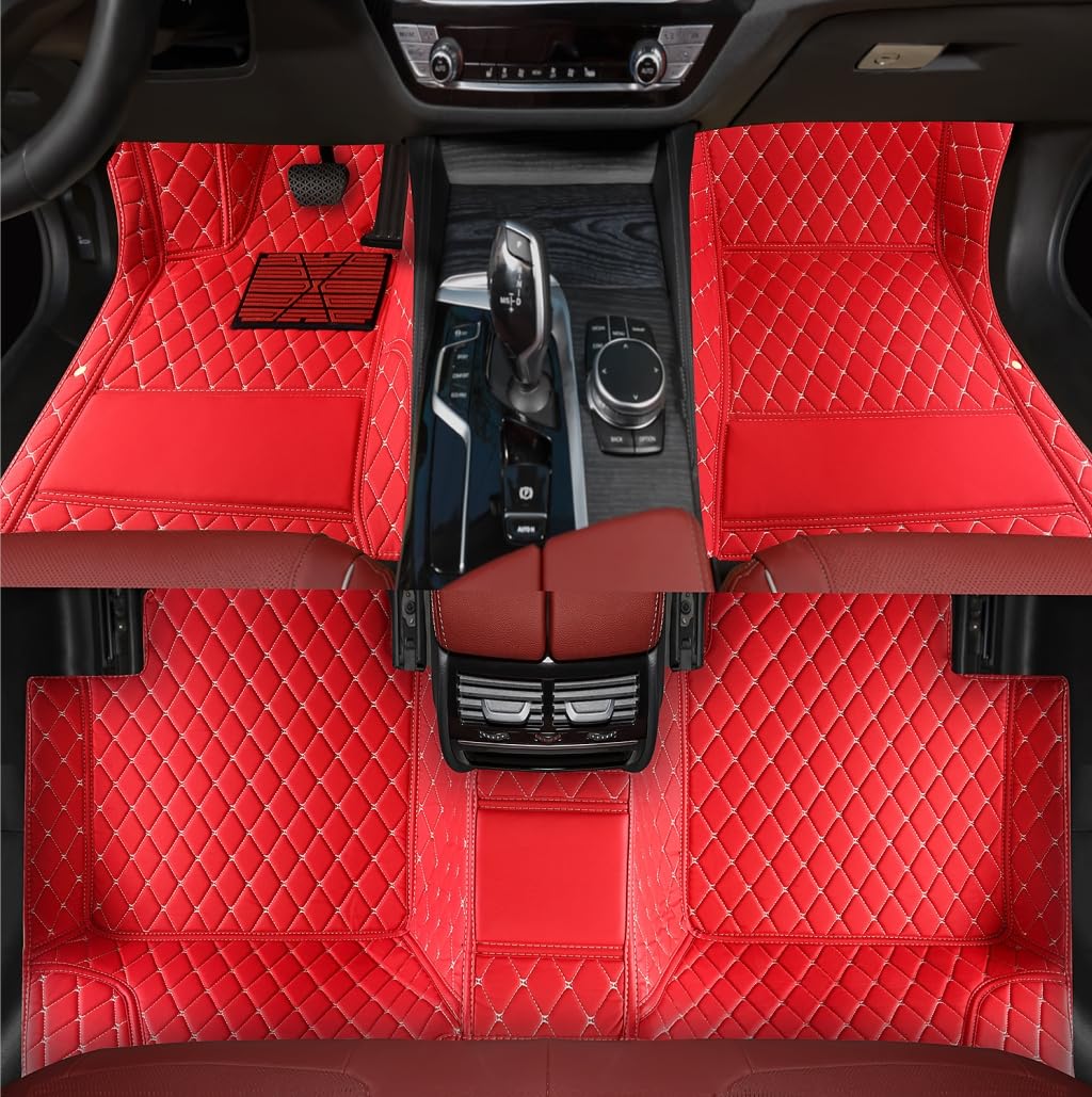 Custom Personalized Floor Mats for Cars，Luxury Full Coverage All Weather Car Floor Mats，Anti-Slip Leather Car Mat Set ，Custom Floor Mats for 99% of Cars, Trucks & SUVs (Pure Black)