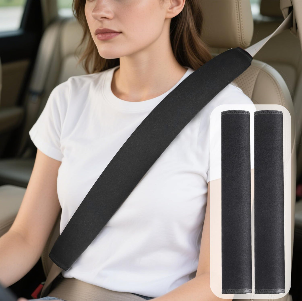 Upgraded Extra Long Car Seat Belt Cover, Soft Shoulder Pad for All Vehicles