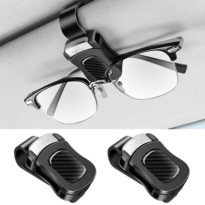 One-Handed car Sunglasses Holder, 2pack Durable Visor Sunglasses Clip, car Interior Accessories for Men and Women, Universal Silicone pad Sunglasses Holder. (Black)