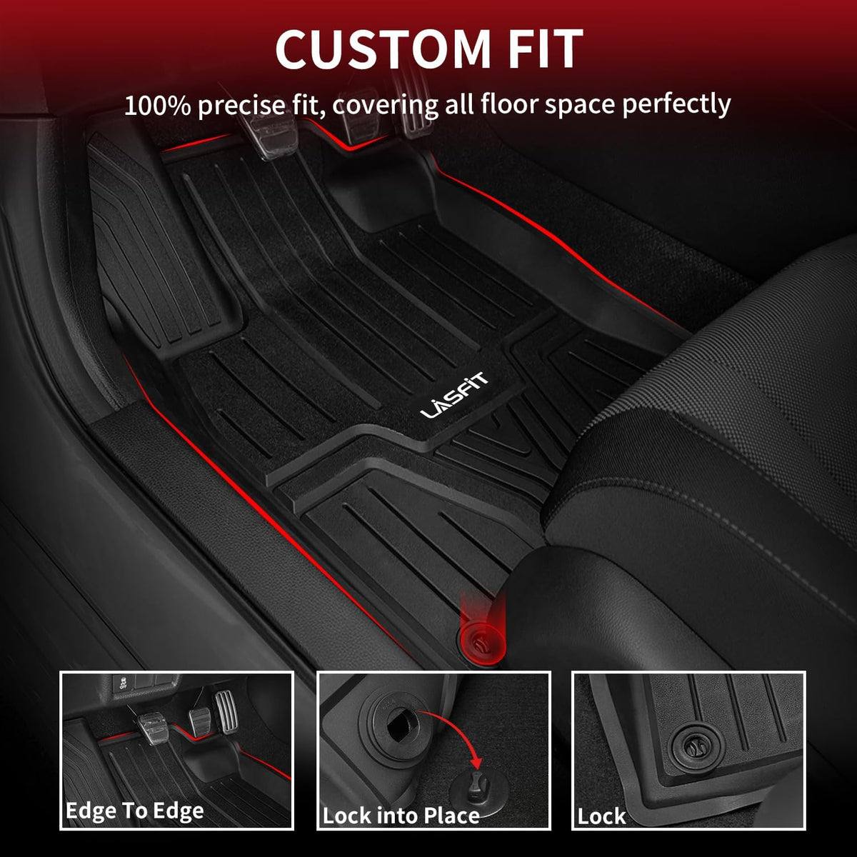 LASFIT All Weather Floor Mats for Honda Civic 2022-2026【Gasoline 】