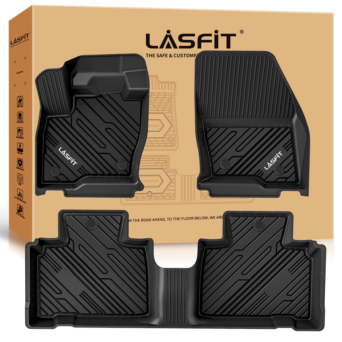 LASFIT Floor Mats for Ford F250 F350 F450 1999-2007 Crew Cab Carpet Floor