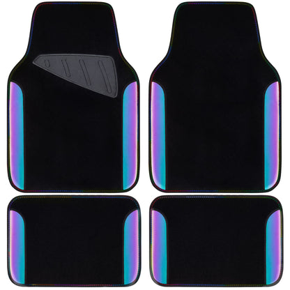 CAR PASS Waterproof Universal Fit Car Floor Mats, Faux Leather Car Carpet Mats, Black Car Mats with Anti-Slip Nibbs Backing & Driver Heel Pad Fit for SUV,Vans,sedans, Trucks,Set of 4pcs(All Black)