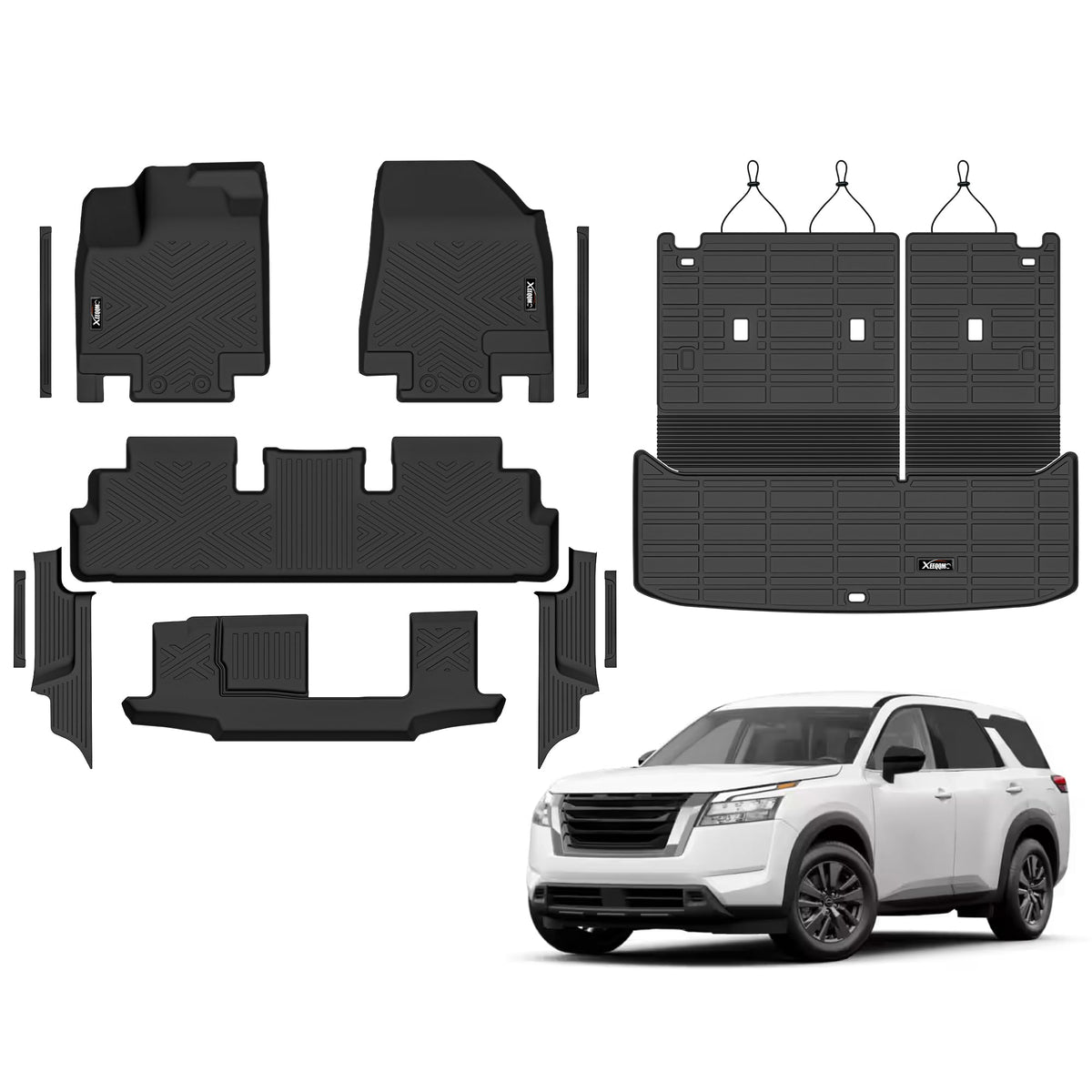Floor Mats & Trunk Mat & Backrest Mat for 2024-2027 Chevy Traverse 7 Seats