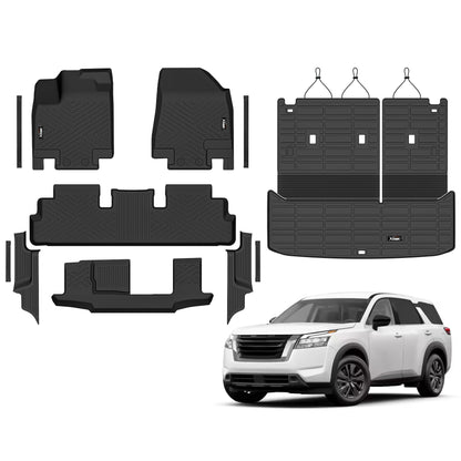 Floor Mats & Trunk Mat & Backrest Mat for 2024-2027 Chevy Traverse 7 Seats