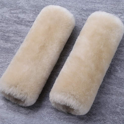 OGLAND 2 Pack Sheepskin Car Seat Belt Cover Pads | Wool Seatbelt Cushions