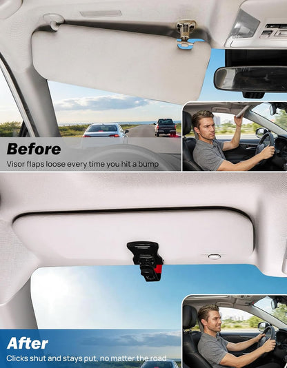 JOYTUTUS Upgraded Zinc-Aluminum Alloy Sun Visor Repair Clip for Car, Heavy Duty Quick Fix to Keep Sun Visor Up, Rust-Proof & Heat-Resistant Universal Car Visor Clip Fix