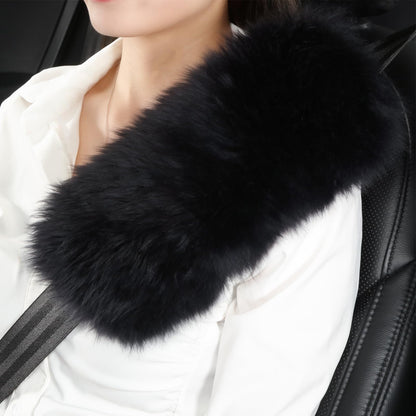 OGLAND 2 Pack Sheepskin Car Seat Belt Cover Pads | Wool Seatbelt Cushions