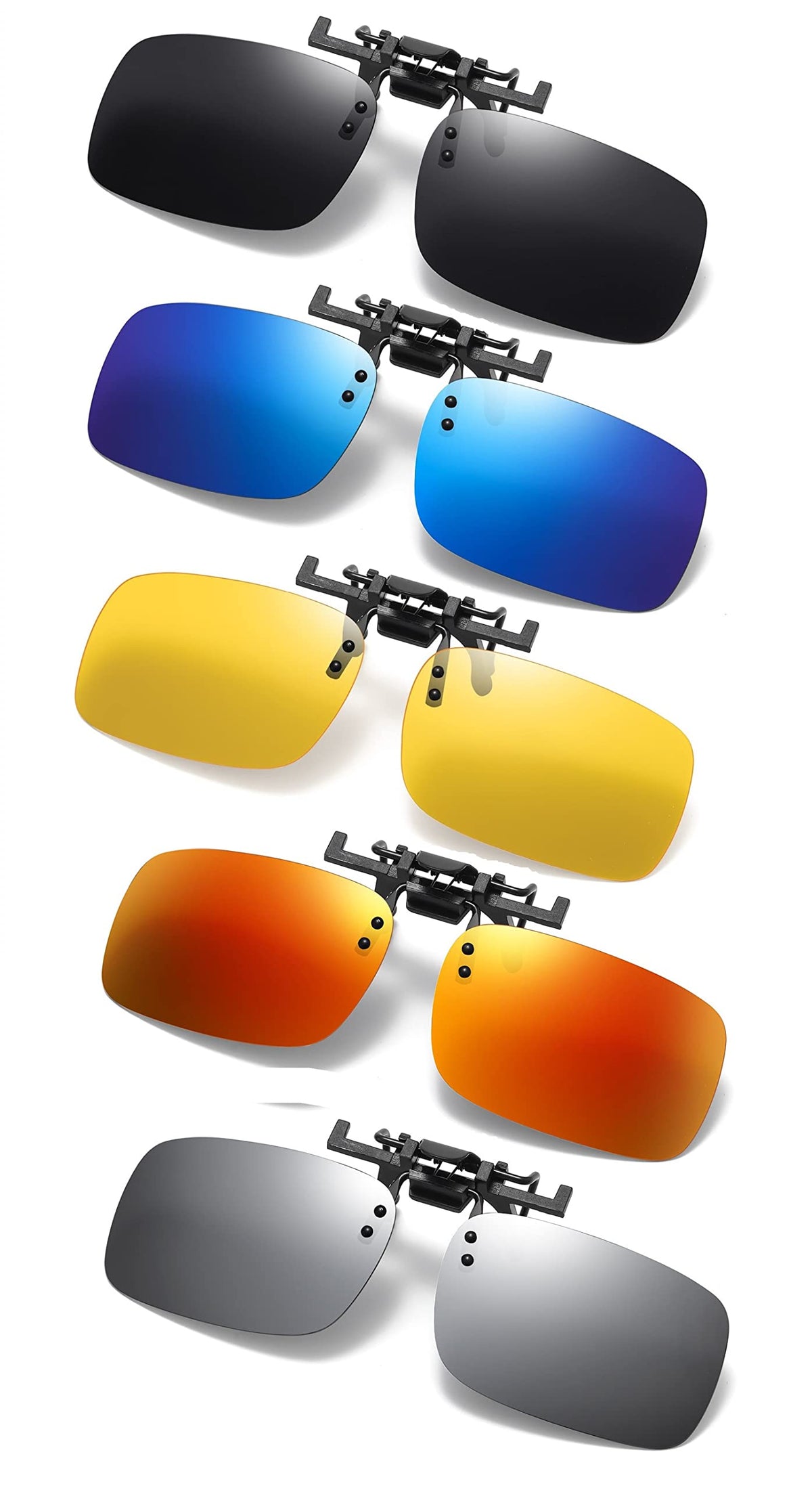 Clip on Flip up Polarized Lens For Prescription Glasses UV Protection Sunglasses (Clear lenses not Polarized)