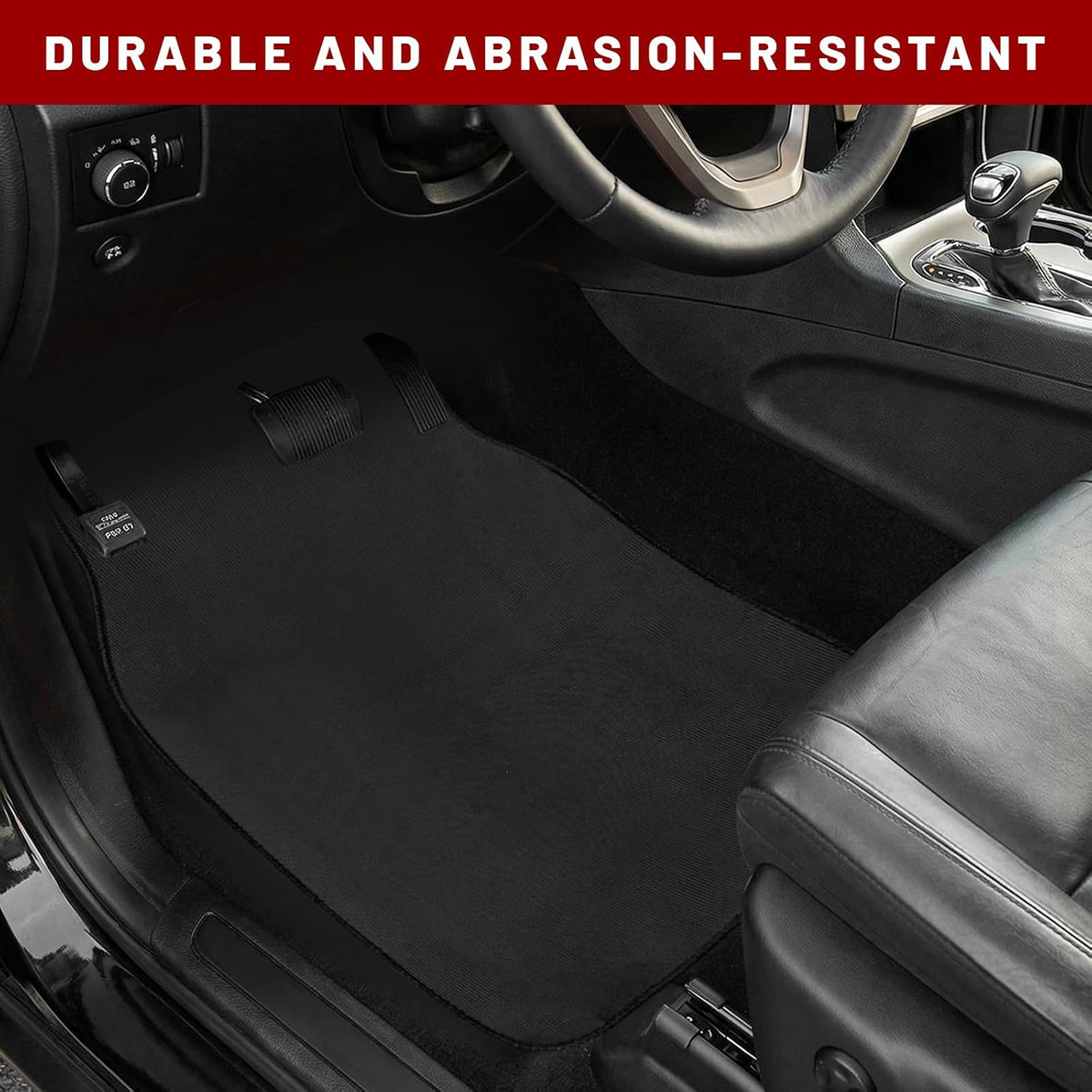 4 PCS Car Floor Mats, Anti-Slip Automotive Front & Rear Carpet Stylish Protective Mat, Waterproof Rug Floor Mats Universal Interior Accessories for Cars Trucks SUVs (Black)