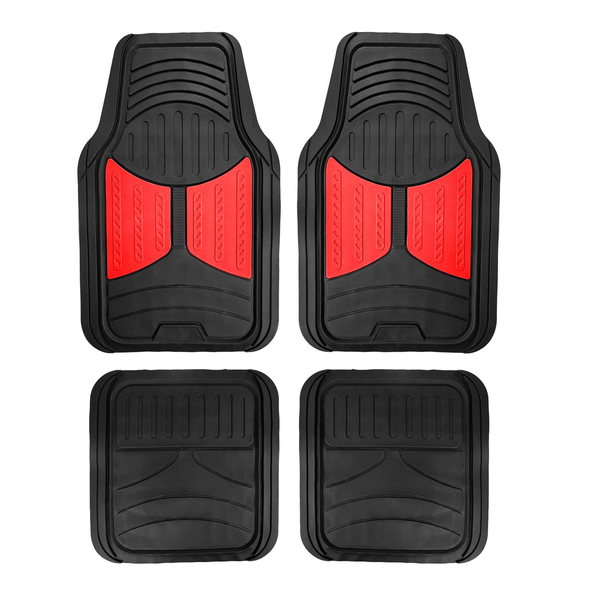 FH Group Automotive Floor Mats - Heavy-Duty Monster Eye Rubber for Cars, Universal Fit Full Set, Climaproof Mats, Trimmable Most Sedan, SUV, Truck Pink