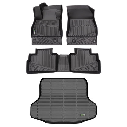 Floor Mats Custom for Toyota Corolla 2009-2013 All Weather Protection TPE Heavy Duty Non-Slip Automotive Floor Liners Fits Front& 2nd Row Full Set Accessories, Black