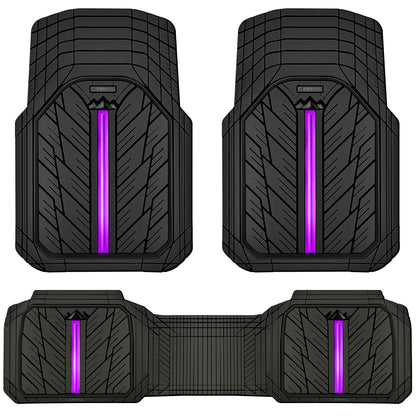 CAR PASS Heavy Rubber Car Floor Mats, Deep Waterproof Car Mats All Weather, Universal Trim-to Fit Automotive Floor Mats for Car SUV Truck Van, Durable Floor Liners Solid Black