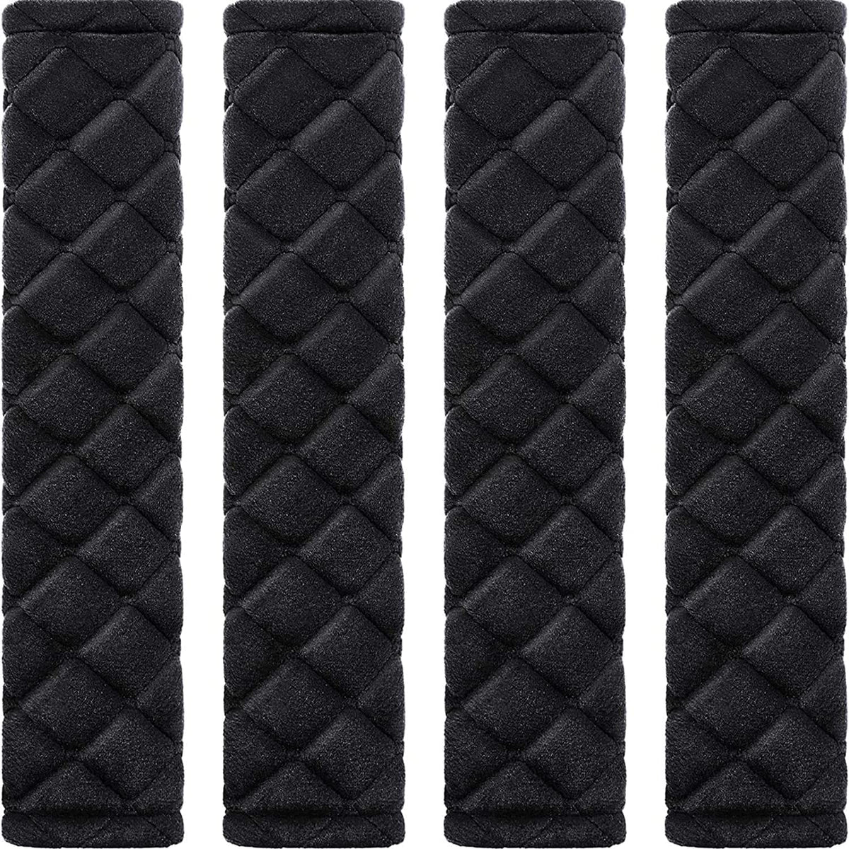 Tatuo 4 Pack Seat Belt Cover Extra Long Soft Pad for Car,15.8 Inch,Black
