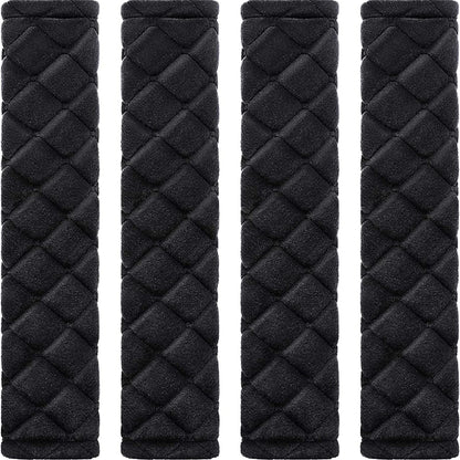 Tatuo 4 Pack Seat Belt Cover Extra Long Soft Pad for Car,15.8 Inch,Black