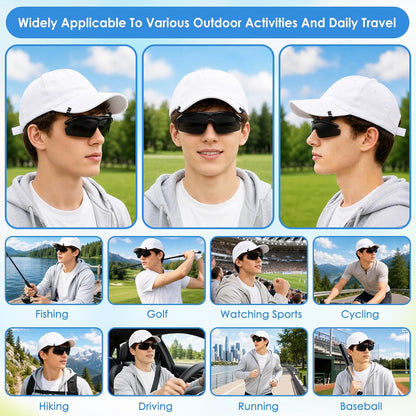 DEECOZY Outdoor Polarized Sunglasses, Fishing Cycling Traveling Flip Cover UV Protection Sunglasses That Can Clip on the Cap