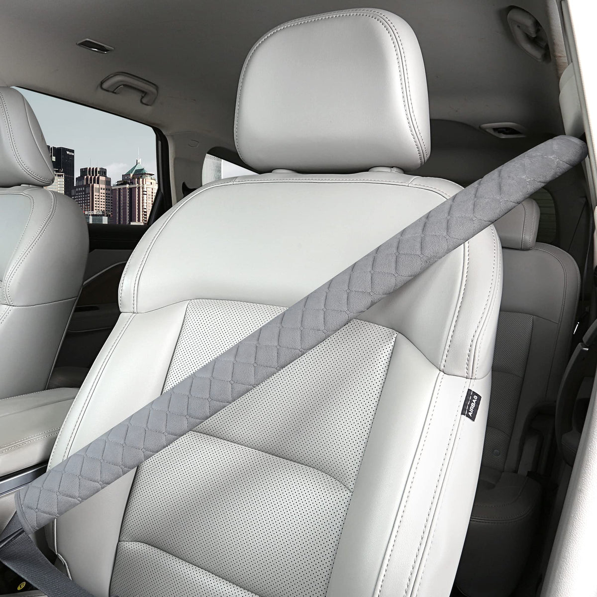 HighnessHwoo Extra Long Seatbelt Covers for Adults Kids Women & Men, Soft Car Seat Belt Strap Cushion for Sedan, SUV, Trucks, Shoulder Neck Chest Protector Pads, Auto Accessories, 1pc, Black, 15.5in
