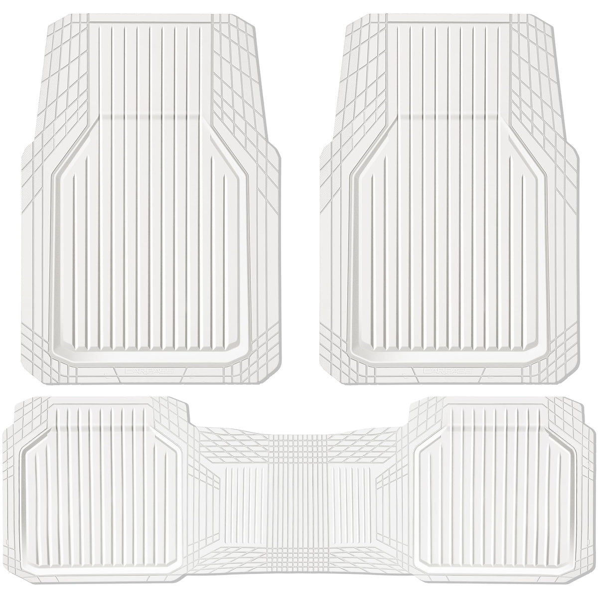 CAR PASS Heavy Duty Rubber Floor Mats for Car, Waterproof All Weather Car Floor Mats, Universal Trim-to-Fit for SUV Truck Sedans Vans, Automotive Floor Mats 3 piece car mats Full Set, Solid Black