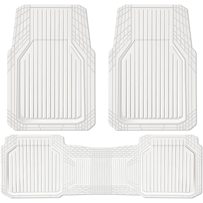 CAR PASS Heavy Duty Rubber Floor Mats for Car, Waterproof All Weather Car Floor Mats, Universal Trim-to-Fit for SUV Truck Sedans Vans, Automotive Floor Mats 3 piece car mats Full Set, Solid Black