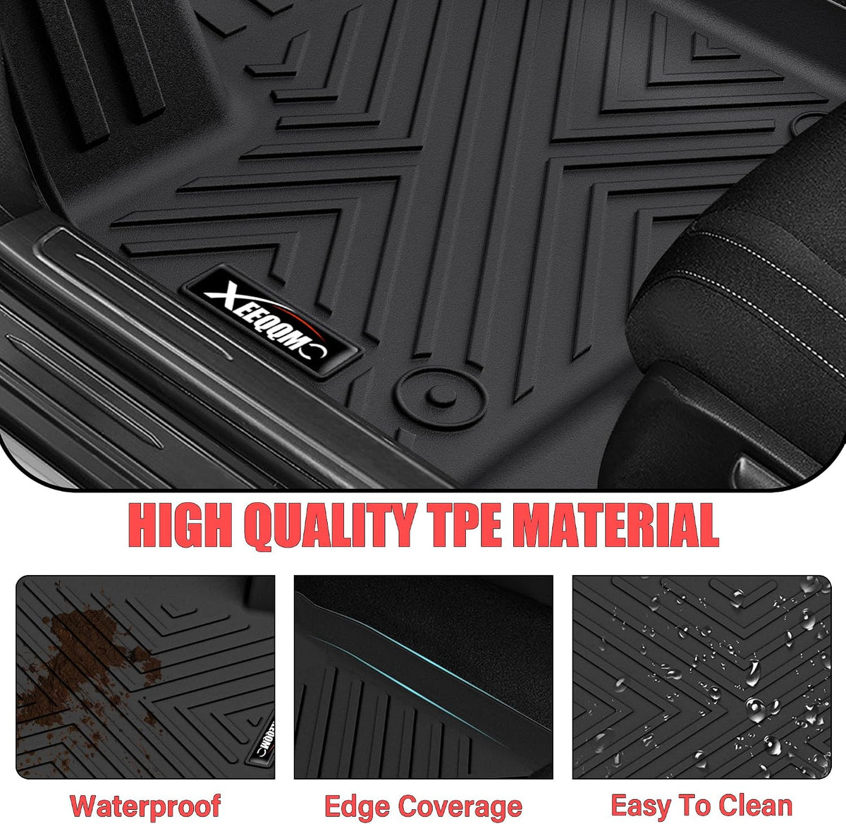 Floor Mats & Trunk Mat & Backrest Mat for 2024-2027 Chevy Traverse 7 Seats