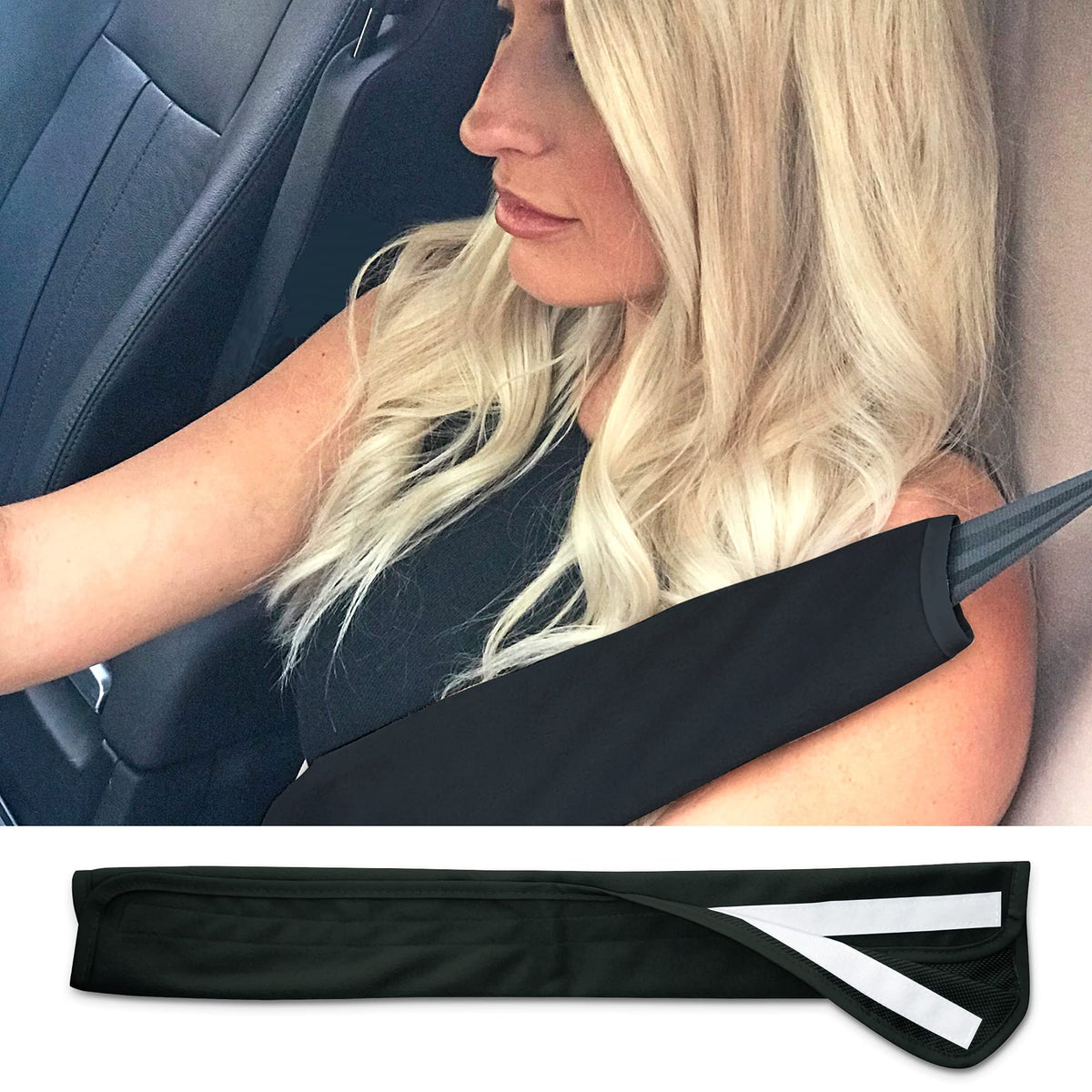 Seatbelt Covers - Removable Car Seat Belt Cover for Women, Men, Kids - Gray 20 in Long Waterproof Seat Belt Cushion with Protection from Sweat and Odor for All Vehicles