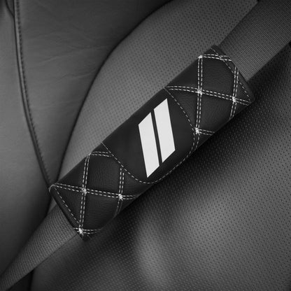 YOSRTER Seat Belt Pad, Shoulder Strap Protection Pad for Dodge Charger Durango Challenger Journey Seat Belt Covering Pad Anti-Scratch Leather Seat Belt Decoration（Gray Trim）