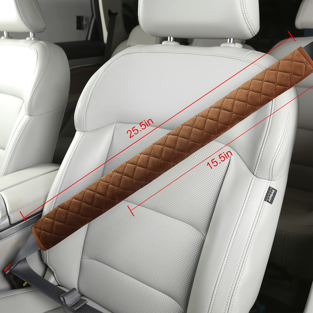 HighnessHwoo Extra Long Seatbelt Covers for Adults Kids Women & Men, Soft Car Seat Belt Strap Cushion for Sedan, SUV, Trucks, Shoulder Neck Chest Protector Pads, Auto Accessories, 1pc, Black, 15.5in
