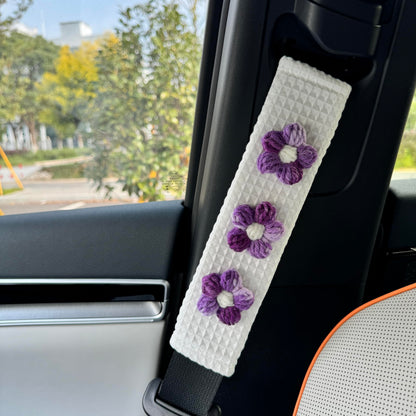 Cute Flowers Car Seat Belt Cover, Soft Seatbelt Cushion Pads, Shoulder Strap Protector, Car Accessories, Four Seasons Universal (4, Tulip)