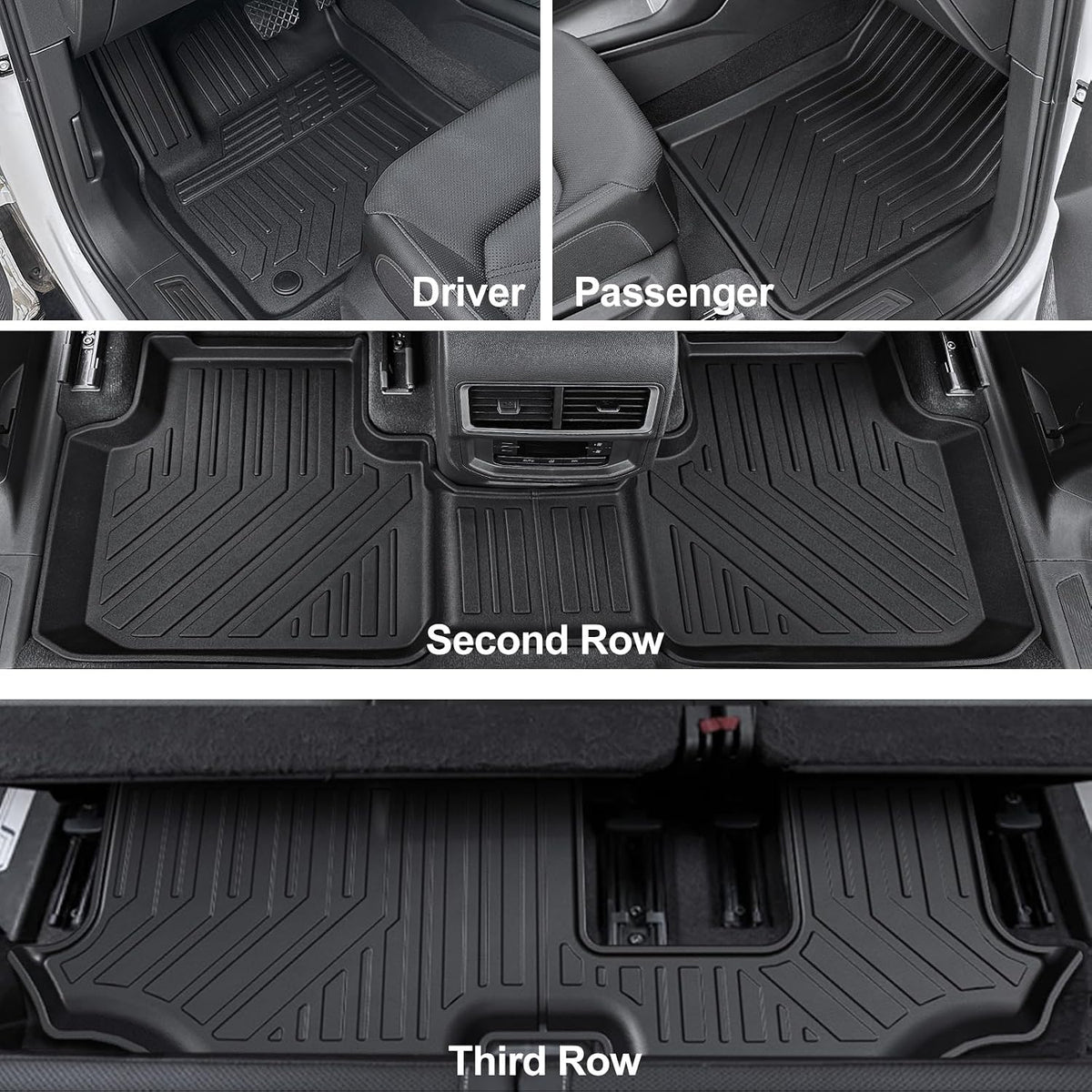 Floor Mats for Volkswagen Atlas 2018-2026 7 Seats Bench Seating