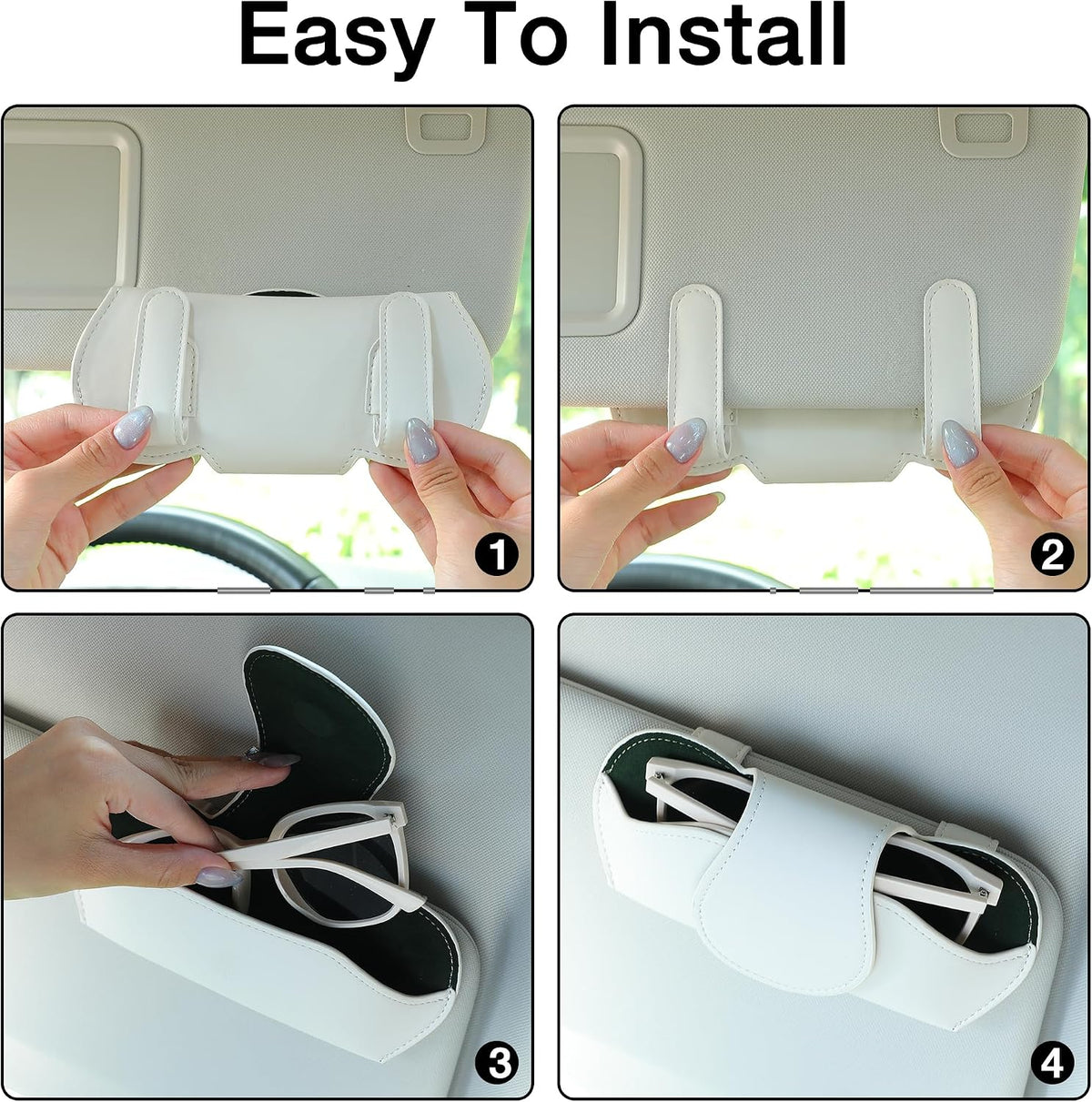 KINIVA Sunglass Clip for Car Visor,Car Sunglass Holder,Magnetic Glasses Case for Car Accessories Organizer